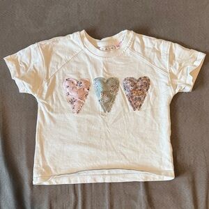 Zara Kids Heart Patterned T-Shirt Sz 4